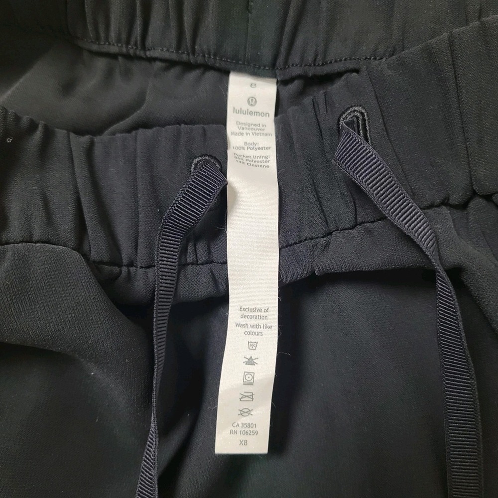 Lululemon On The‎ Fly Skirt Black Pull-On Elastic Waist Drawstring Athleisure 8 - Picture 7 of 9